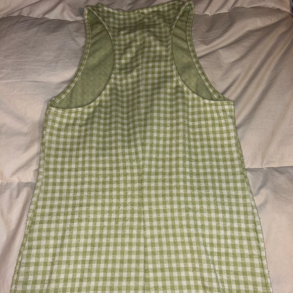 Green gingham checkered mini bodycon dress - Picture 5 of 6